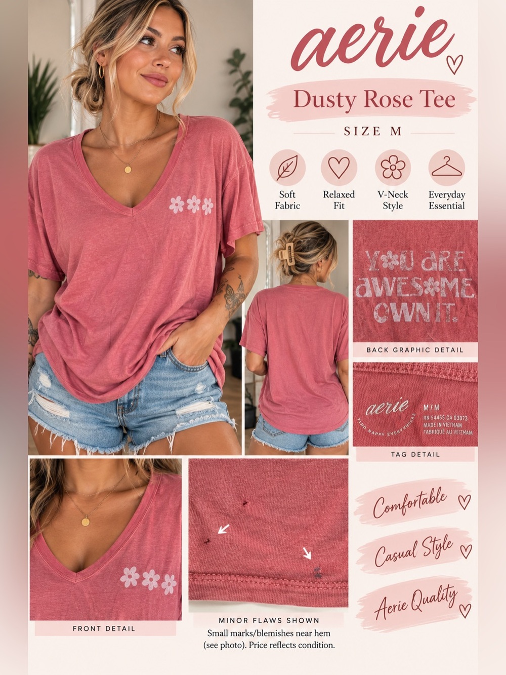 Aerie Dusty Rose Pullover